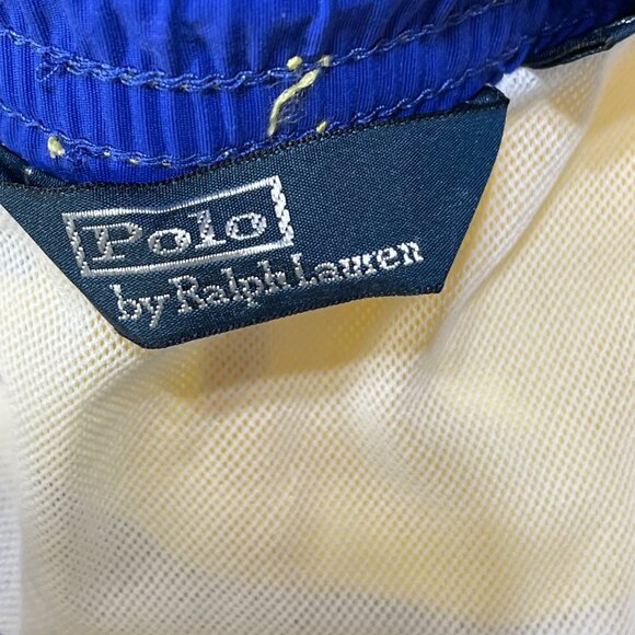 Polo Ralph Lauren Swim Trunks Pony Logo Size 2X Big Yellow Blue - Picture 6 of 9